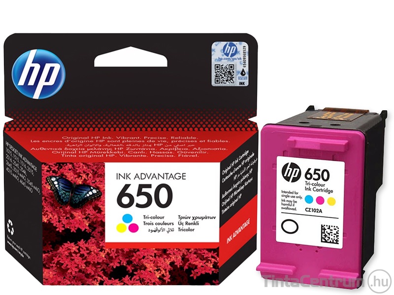 HP 650 (CZ102A) színes eredeti tintapatron