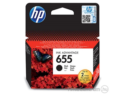 HP 655 (CZ109A) fekete eredeti tintapatron