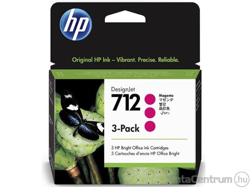 HP 712 (3ED78A) magenta eredeti 3db-os patron csomag