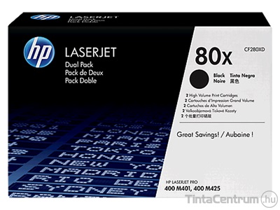 HP 80XD (CF280XD) fekete [2x6900 oldal] eredeti 2db-os toner csomag