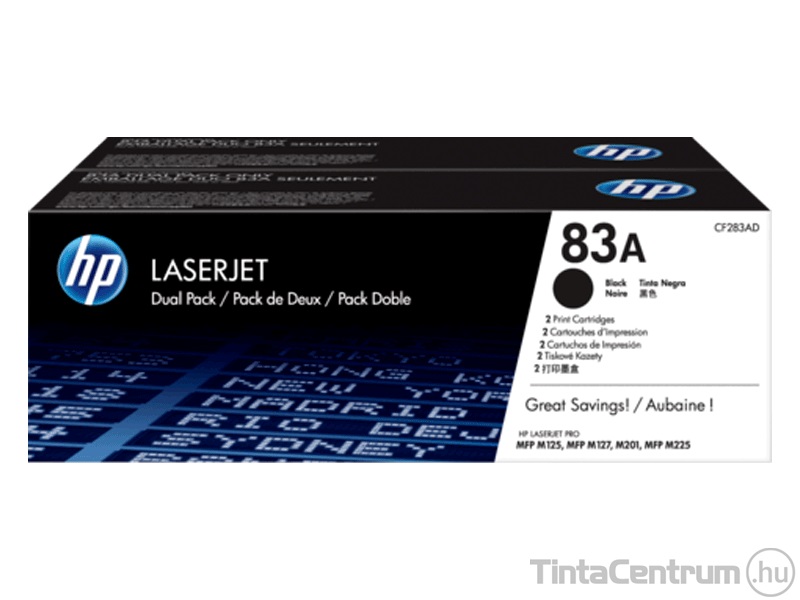 HP 83AD (CF283AD) fekete [2x1500 oldal] eredeti 2db-os toner csomag