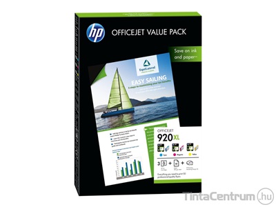 HP 920XL (CH081AE) (C,M,Y) eredeti 3db-os patron csomag + A4 fotópapír csomag