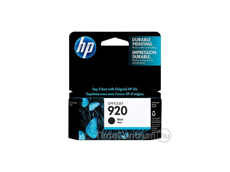 HP 920 (CD971A) fekete eredeti tintapatron