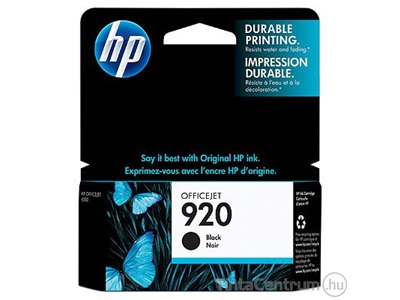 HP 920 (CD971A) fekete eredeti tintapatron