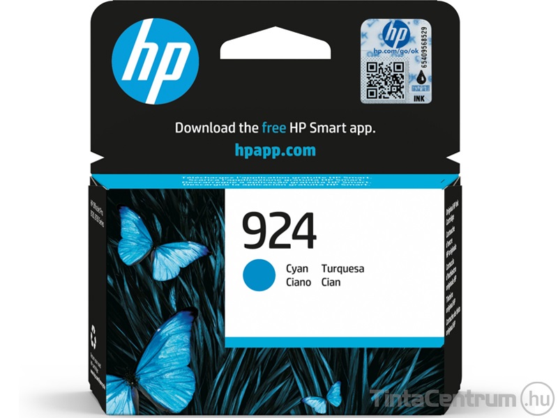 HP 924 (4K0U3NE) ciánkék eredeti tintapatron