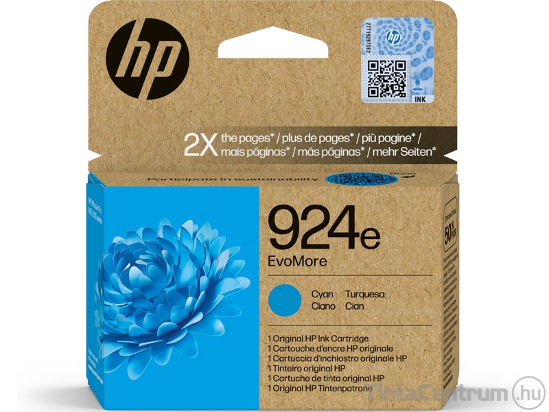 HP 924e EvoMore (4K0U7NE) ciánkék eredeti tintapatron