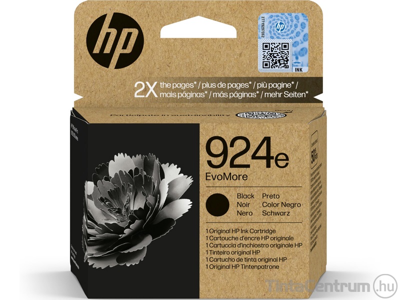 HP 924e EvoMore (4K0V0NE) fekete eredeti tintapatron