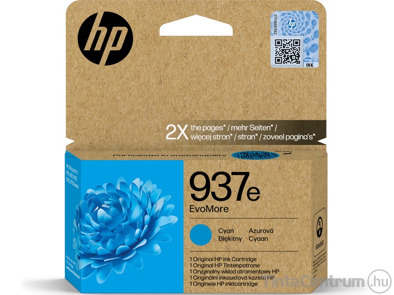 HP 937e EvoMore (4S6W6NE) ciánkék eredeti tintapatron