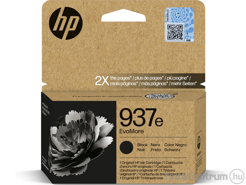 HP 937e EvoMore (4S6W9NE) fekete eredeti tintapatron