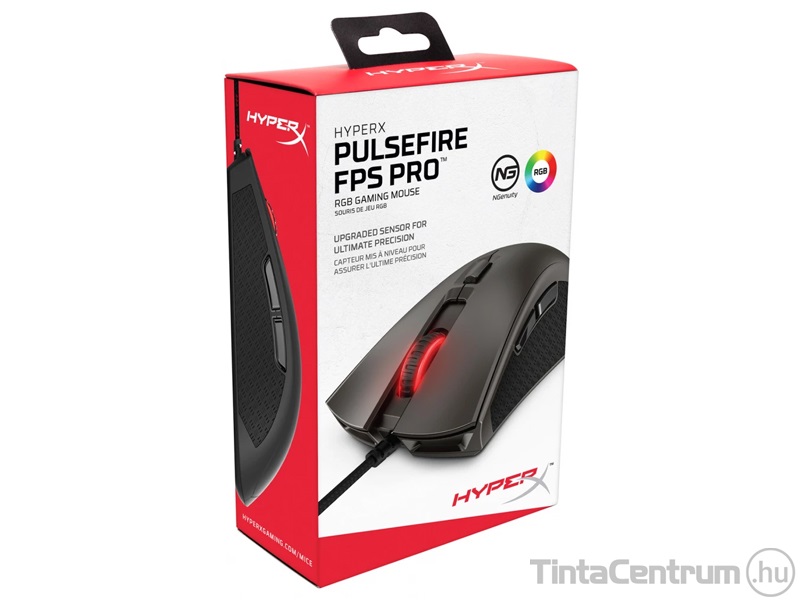 HP "HYPERX Pulsefire FPS Pro" egér, vezetékes, optikai, gamer, fekete