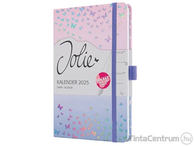 Határidőnapló, agenda, heti, A5, 135x203mm, SIGEL "Jolie", Butterfly Confetti Candy (2025 évi)