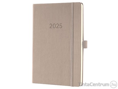 Határidőnapló, agenda, heti, A5, 148x213mm, SIGEL "Conceptum", taupe (2025 évi)