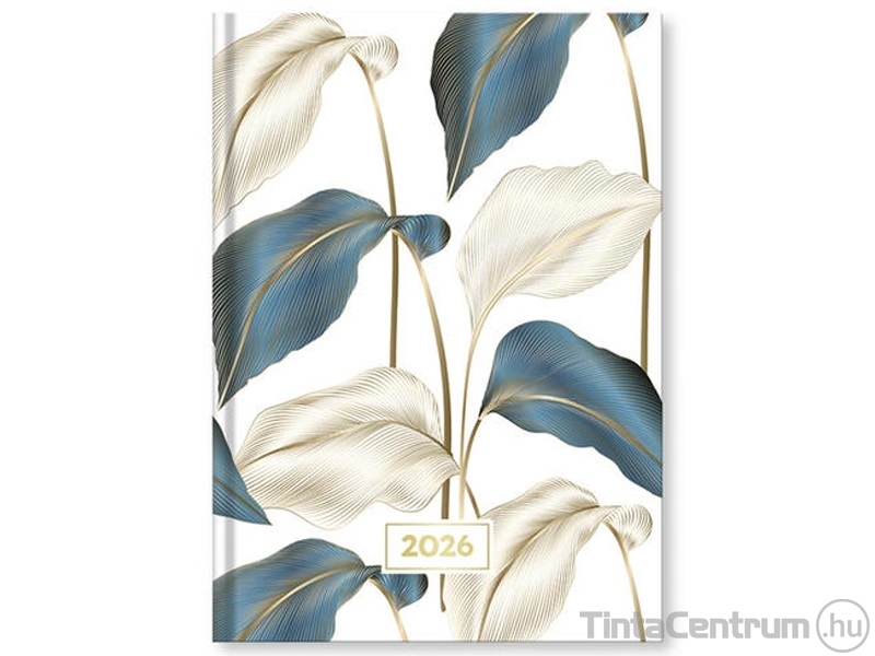 Határidőnapló, agenda, heti, A5,  "Softy flowers turquise" (2026 évi)