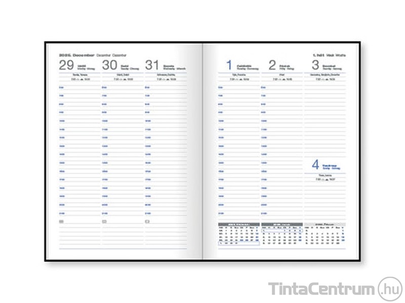 Határidőnapló, agenda, heti, A5,  "Softy flowers turquise" (2026 évi)