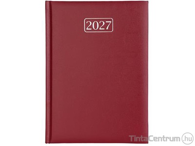 Határidőnapló, agenda, napi, A5, 150x213mm, VICTORIA "Chrono", bordó (2027 évi)