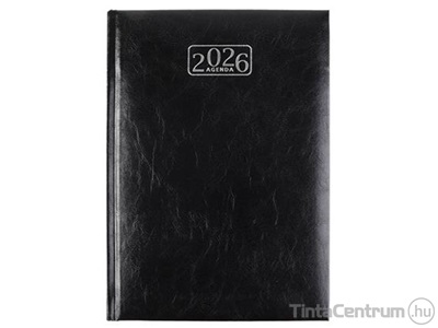 Határidőnapló, agenda, napi, A5, 150x213mm, VICTORIA "Chrono", fekete (2026 évi)