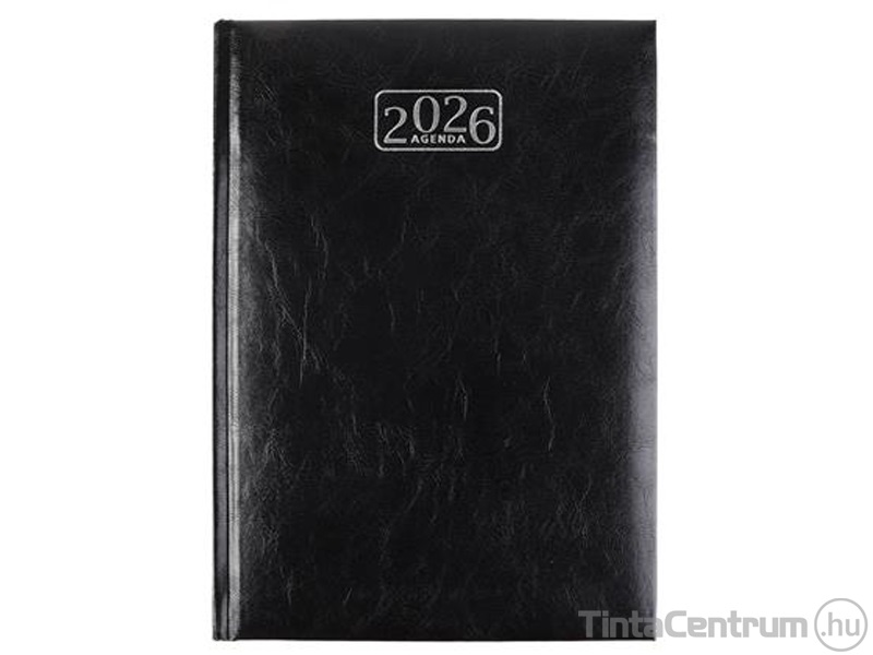 Határidőnapló, agenda, napi, A5, 150x213mm, VICTORIA "Chrono", fekete (2026 évi)