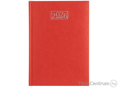 Határidőnapló, agenda, napi, A5, 150x213mm, VICTORIA "Chrono", piros (2026 évi)