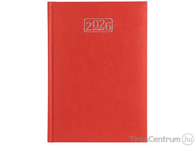 Határidőnapló, agenda, napi, A5, 150x213mm, VICTORIA "Chrono", piros (2026 évi)