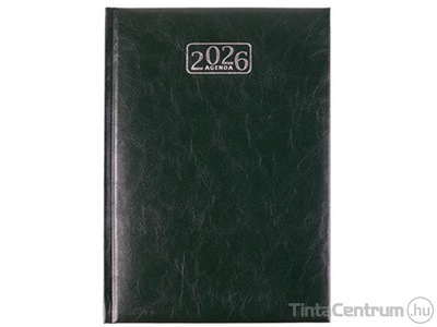 Határidőnapló, agenda, napi, A5, 150x213mm, VICTORIA "Chrono", zöld (2026 évi)