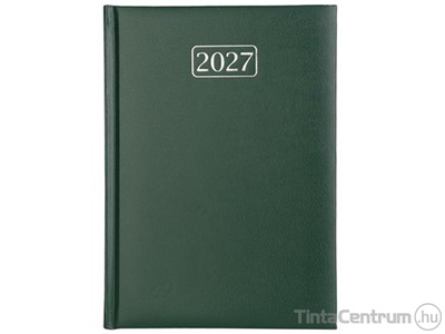 Határidőnapló, agenda, napi, A5, 150x213mm, VICTORIA "Chrono", zöld (2027 évi)