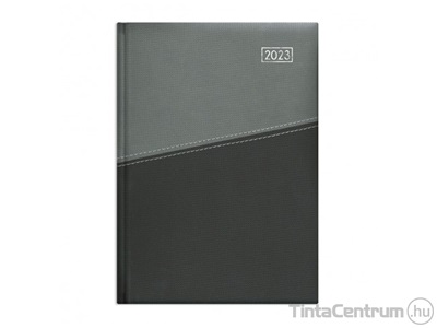 Határidőnapló, agenda, napi, A5, 150x215mm, TOPTIMER "Duplex", antracit-szürke (2027 évi)