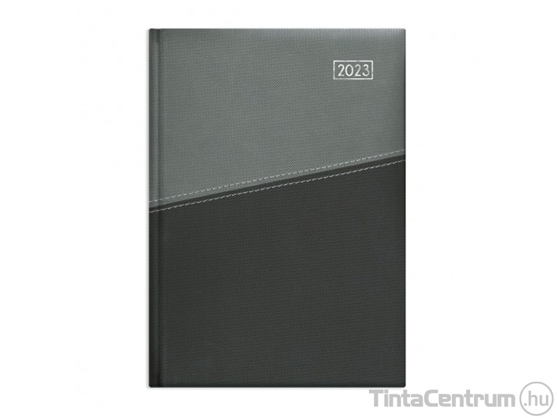 Határidőnapló, agenda, napi, A5, 150x215mm, TOPTIMER "Duplex", antracit-szürke (2027 évi)