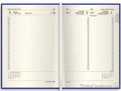 Határidőnapló, agenda, napi, A5, 150x215mm, TOPTIMER "Duplex", kék-világoskék (2027 évi)