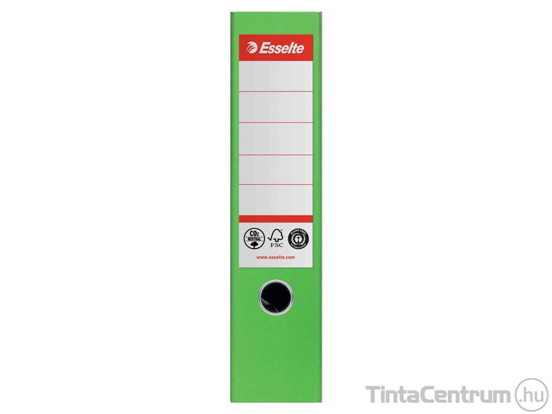 Iratrendező, 75mm, A4, karton, élvédő sínnel, karbonsemleges, ESSELTE "No.1", zöld