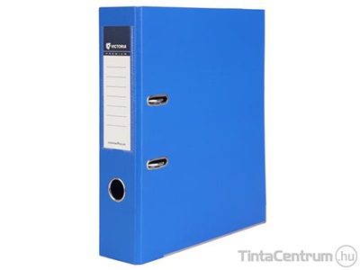 Iratrendező, 75mm, A4, műanyag, élvédő sínnel, VICTORIA "Premium", királykék