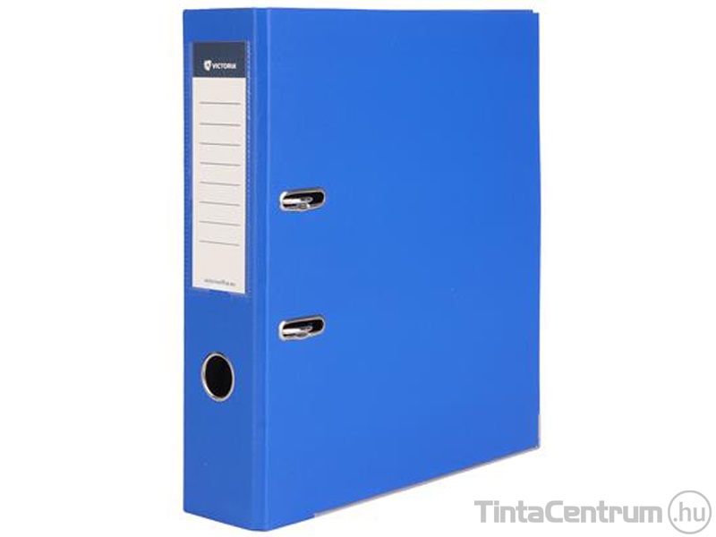 Iratrendező, 75mm, A4, műanyag/karton, élvédő sínnel, VICTORIA "Basic", királykék