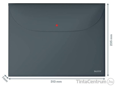 Irattartó tasak, A4, műanyag, patentos, két zsebes, LEITZ "Cosy", bársonyszürke 3db/csomag