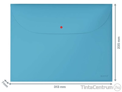 Irattartó tasak, A4, műanyag, patentos, két zsebes, LEITZ "Cosy", nyugodtkék 3db/csomag