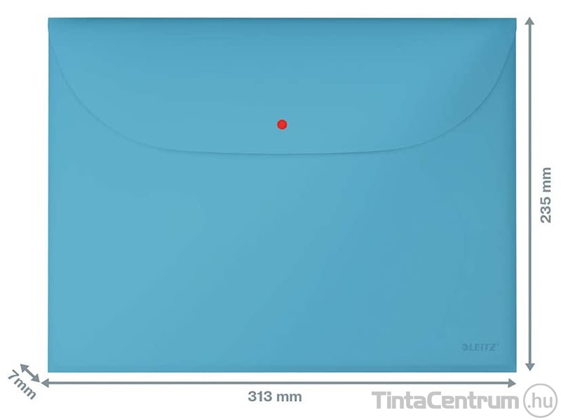 Irattartó tasak, A4, műanyag, patentos, két zsebes, LEITZ "Cosy", nyugodtkék 3db/csomag