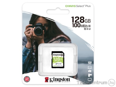 KINGSTON "Canvas Select Plus" SDXC kártya, 128GB, CL10/U1/A1