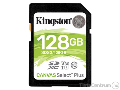 KINGSTON "Canvas Select Plus" SDXC kártya, 128GB, CL10/U1/A1