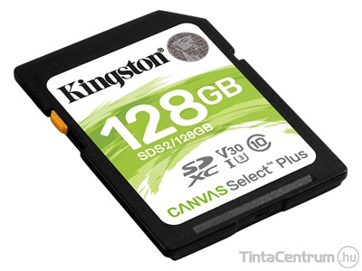 KINGSTON "Canvas Select Plus" SDXC kártya, 128GB, CL10/U1/A1