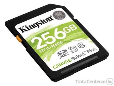 KINGSTON "Canvas Select Plus" SDXC kártya, 256GB, CL10/U1/A1