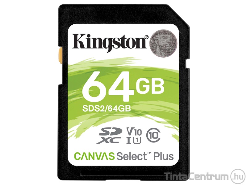 KINGSTON "Canvas Select Plus" SDXC kártya, 64GB, CL10/U1/A1