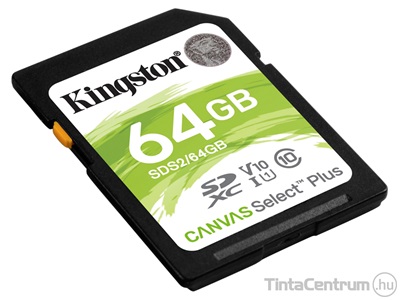 KINGSTON "Canvas Select Plus" SDXC kártya, 64GB, CL10/U1/A1