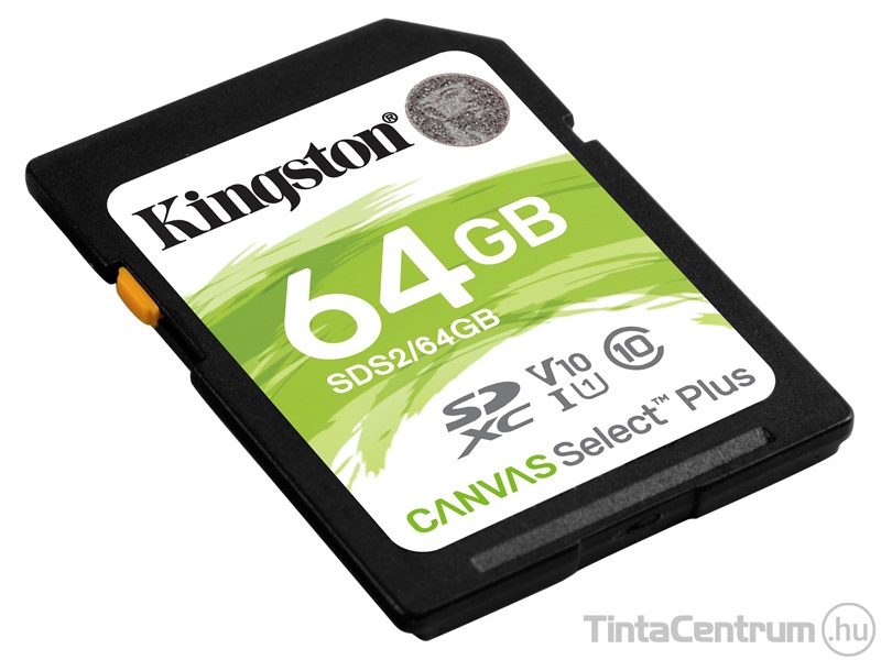 KINGSTON "Canvas Select Plus" SDXC kártya, 64GB, CL10/U1/A1