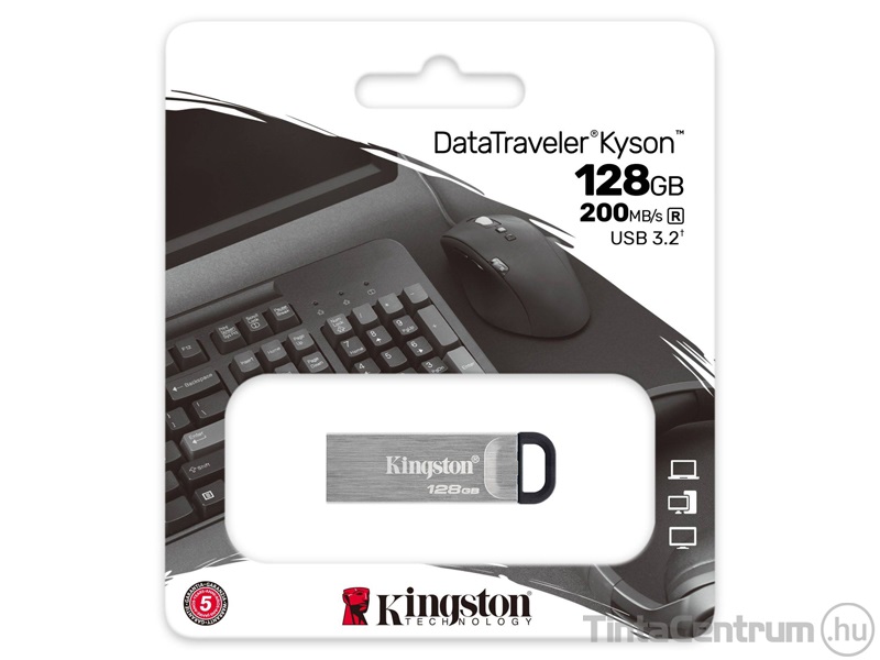 KINGSTON Pendrive, 128GB, fém házzal, USB 3.2 Gen 1, "DT Kyson"