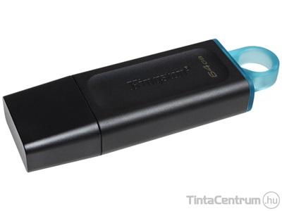 KINGSTON pendrive, 64GB, USB 3.2 Gen 1, "DT Exodia", fekete-türkiz