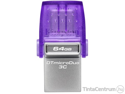 KINGSTON pendrive, 64GB, USB 3.2 + USB-C "microDuo 3C", lila