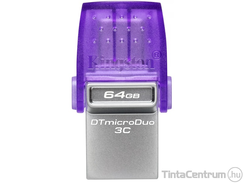 KINGSTON pendrive, 64GB, USB 3.2 + USB-C "microDuo 3C", lila