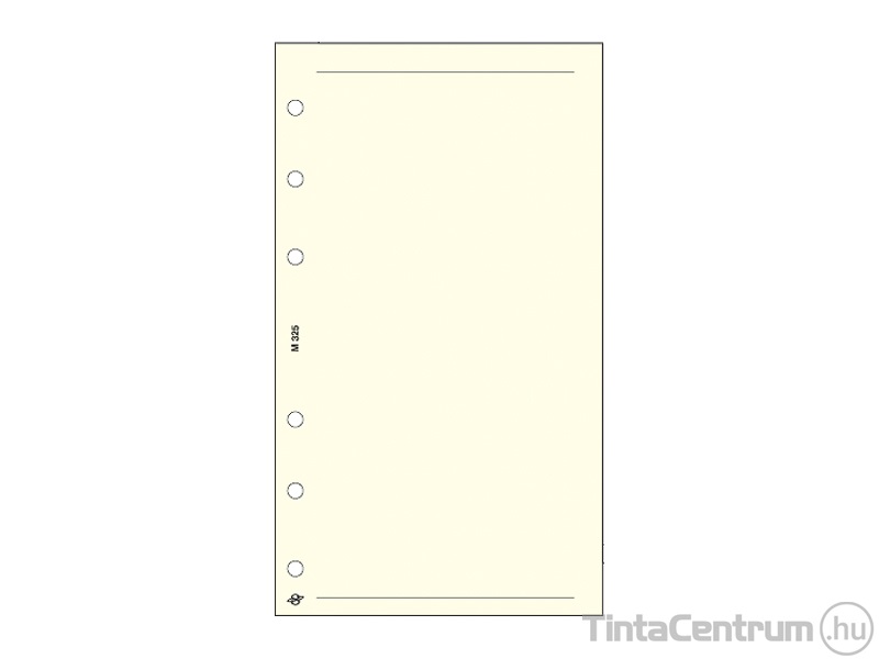 Kalendárium betétlap, M325, jegyzetlap, sima, "M", SATURNUS, chamois