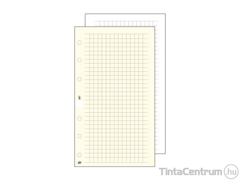Kalendárium betétlap, S327-F, jegyzetlap, kockás, "S", SATURNUS, fehér