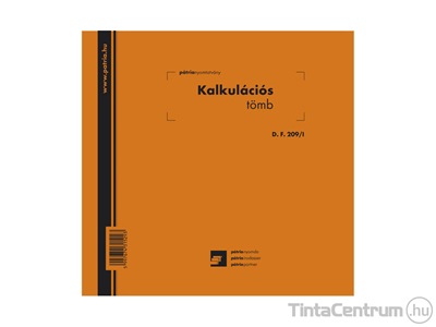 Kalkulációs tömb, 203x198mm, 50lap, D.F.209/I