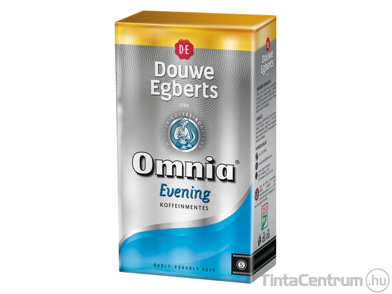 Kávé, pörkölt, őrölt, vákuumos csomagolásban, koffeinmentes, 250g, DOUWE EGBERTS "Omnia Evening"