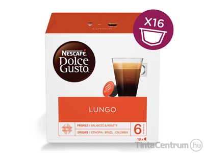 Kávékapszula, 16db, NESCAFÉ "Dolce Gusto Caffé Lungo"